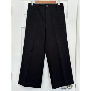 Maeve by Anthropologie Collette Cropped Black Wide Leg Stretch Pants 31
